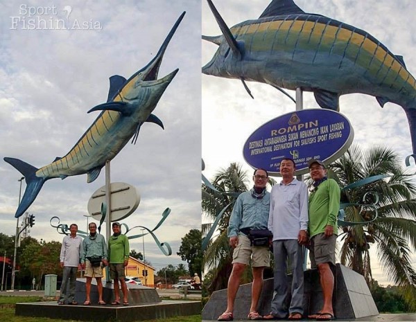 That marlin-should-be-sailfish statue again. Some say, it will grant you a good catch if you rub it. Haha.