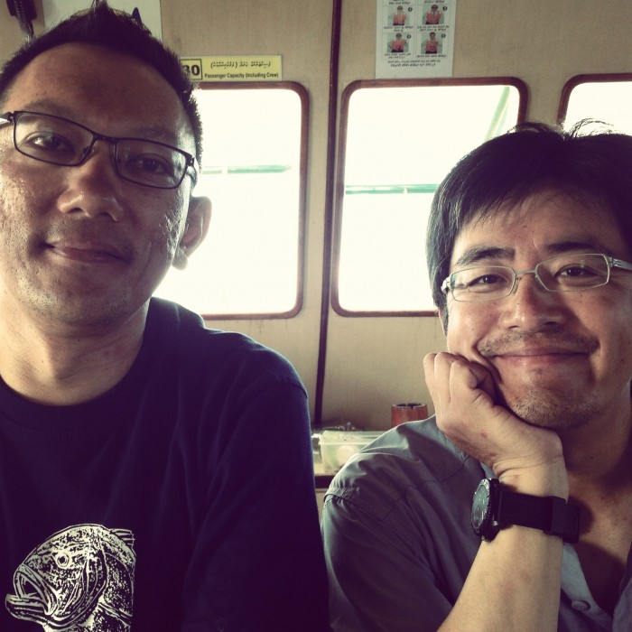JW and Bill-San during a Maldives fishing trip