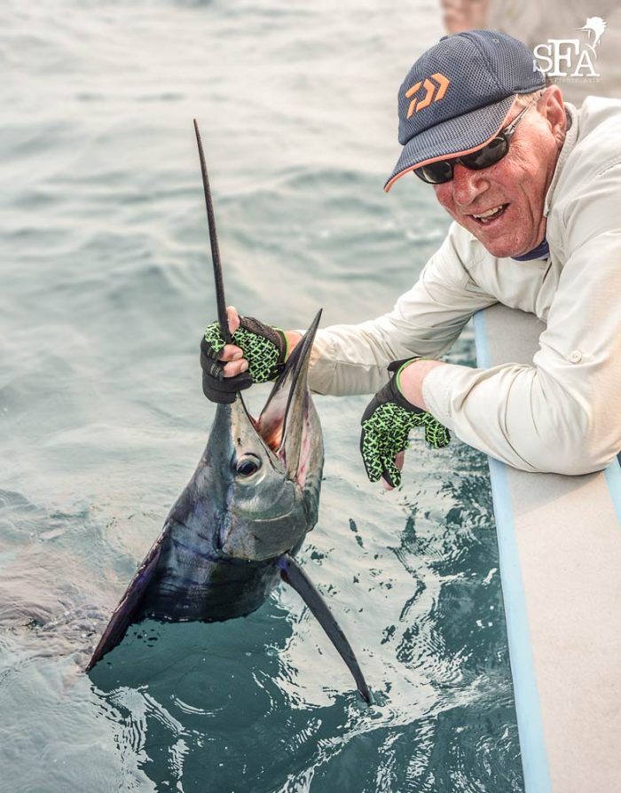 A happy Dez manages another sailfish before wrapping up