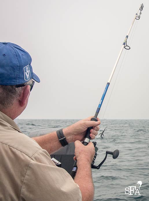 Slow start in the morning for one of the boats, Noel fights a sailfish just before noon.