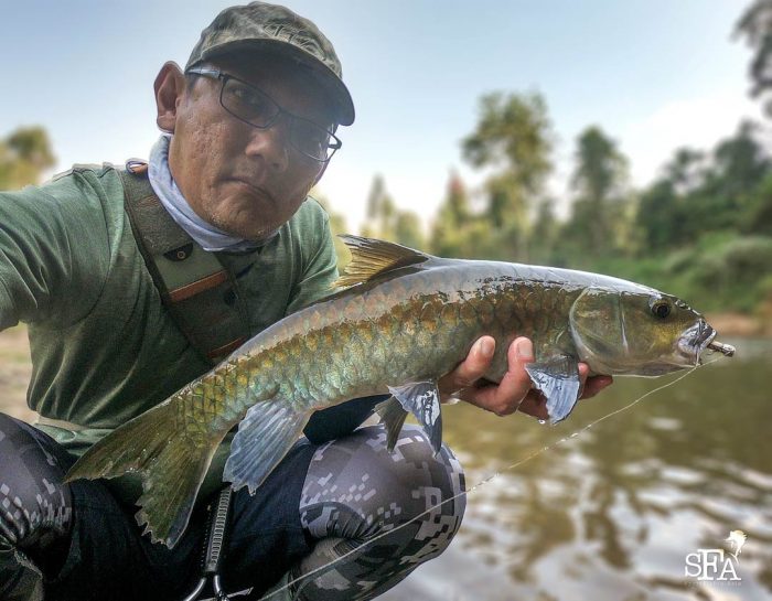 JW with a decent size mahseer